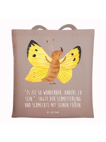 Mr. & Mrs. Panda Einkaufstasche Schmetterling Zitronenfalter mit... in Braun Pastell