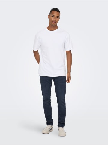 Only&Sons Slim Fit Jeans Basic Hose Denim Pants ONSLOOM Stoned Washed in Dunkelblau
