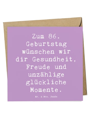 Mr. & Mrs. Panda Klappkarte Spruch 86. Geburtstag Wünsche mit Sp... in Lavendeltraum