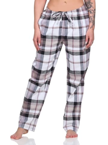 NORMANN Flanell Pyjama Hose karierte Schlafanzug Hose lang in marine