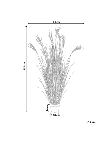 Beliani Kunstpflanze CLAW FLOWER in Grün/Braun/Schwarz - (W) 60 x (H) 150 x (L) 60 cm