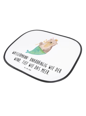 Mr. & Mrs. Panda Sonnenschutz Auto Wassermann Astrologie mit Spruch in Weiß