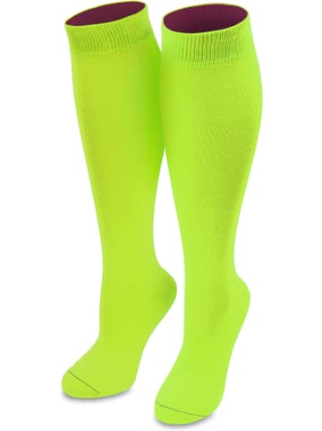 normani 3 Paar Kniestrümpfe mit farbig abgesetztem Bund Bi-Color in Limette/Beere