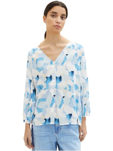 Tom Tailor Bluse PRINTED V-Neck in Mehrfarbig