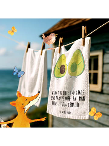 Mr. & Mrs. Panda handtuch gäste wc Avocado Pärchen mit Spruch in Weiß