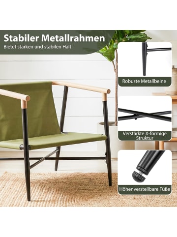 COSTWAY Gepolsterter Sessel mit Armlehnen in Grün
