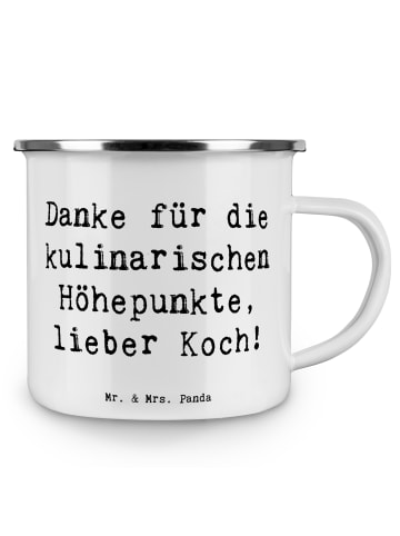 Mr. & Mrs. Panda Camping Emaille Tasse Spruch Koch Dankeschön mi... in Weiß