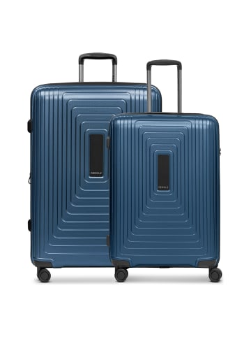 Redolz Essentials 14 4 Rollen Kofferset 2-teilig mit Dehnfalte in dark blue metallic