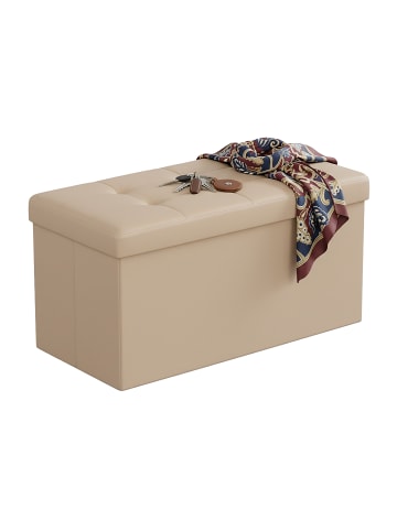relaxdays Sitzbank in Beige - (B)76 x (H)38 x (T)38 cm