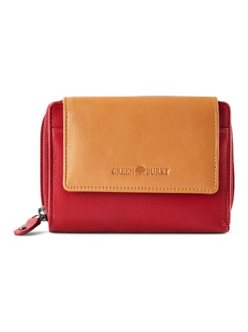 Greenburry Nappa Geldbörse RFID Schutz Leder 14 cm in red-tan