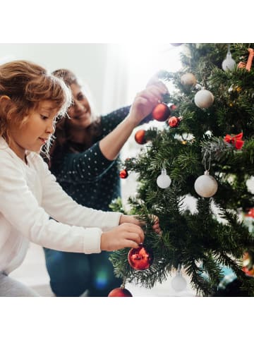 relaxdays 96-tlg. Weihnachtskugeln Set in Weiß