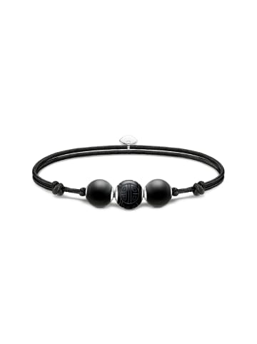 Thomas Sabo Thomas Sabo Armband Karma Secret mit schwarzen Obsidian Beads mattiert 925 Sterlingsilber, Nylon in silber, schwarz