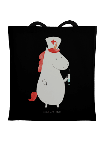 Mr. & Mrs. Panda Tote Bag Einhorn Krankenschwester ohne Spruch in Schwarz