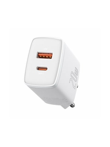 Wisam® Baseus Schnellladegerät 1xUSB 1xType-C 20W 3A Quick Charge 3.0 weiß