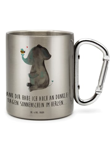 Mr. & Mrs. Panda Doppelwandige Tasse Elefant Biene mit Spruch in Silber