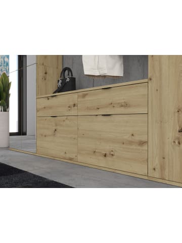 Inn.Furn Garderoben-Set Eiche 273 cm, Komplettset mit flexibler Inneneinteilung