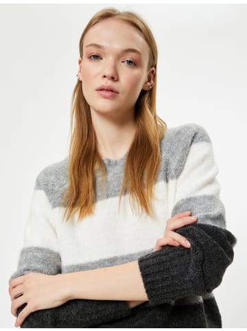 KOTON Sweater in Grau Gestreift