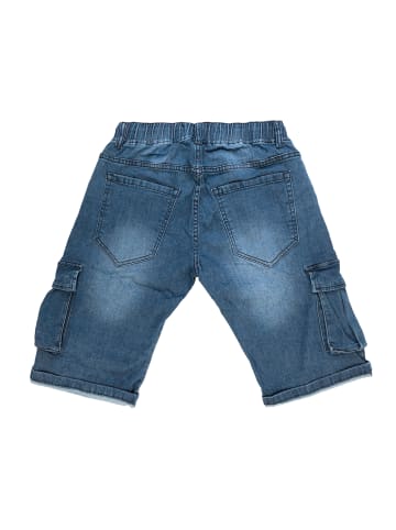 WANGUE Jeans Shorts Kurze Cargo Sommer Hose Bermuda in Blau-2