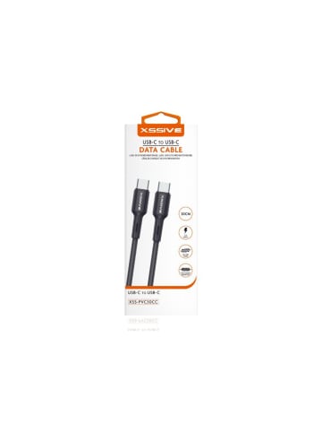 COFI 1453 1 Meter USB-C zu USB-C Ladekabel 2.4A Output Datenkabel in Schwarz