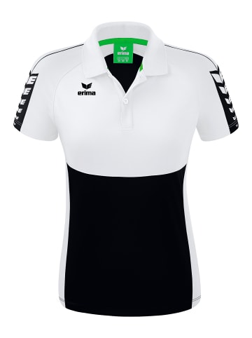 erima Damen Six Wings Poloshirt in schwarz/weiss
