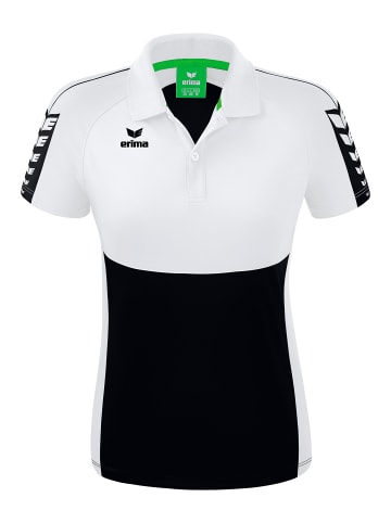 erima Six Wings Poloshirt in schwarz/weiss