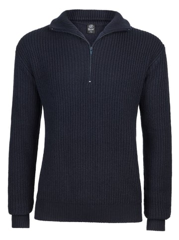 Brandit Pullover "Marine Pullover Troyer" in Blau