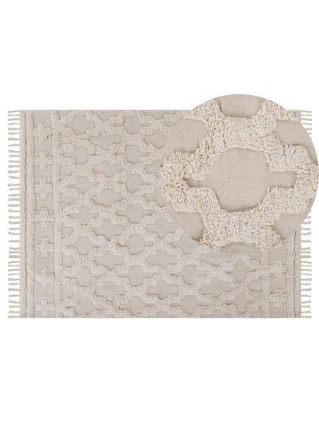Beliani Kurzflor SULUOVA in Beige - (W) 140 x (H) 1 x (L) 200 cm