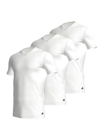 adidas 3er Pack V-Neck T-Shirt in Weiß