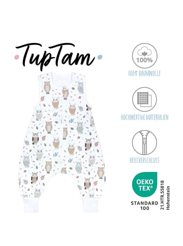 TupTam Babyschlafsack mit Beinen Unwattiert in weiß/beige