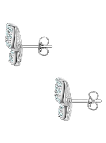 Yokoamii Ohrringe Schmetterling aus Messing mit Zirkonia in silber