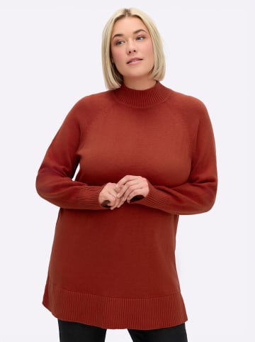 sheego Longpullover in rostrot