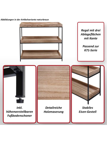 MCW Regal K71 mit 3 Ablagen, Dunkelgrau