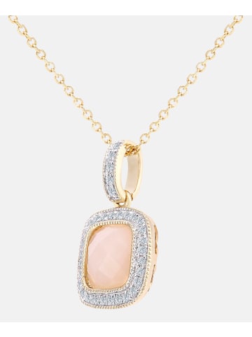 Diamant L'éternel Halskette mit Anhänger aus 375 Gelbgold mit Diamant mit Opal