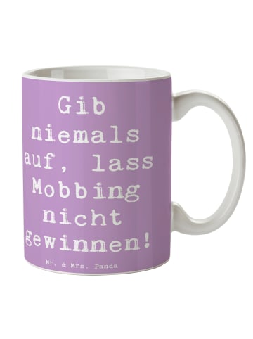Mr. & Mrs. Panda Kaffeetasse Spruch Mobbing bewältigen mit Spruch in Lavendeltraum