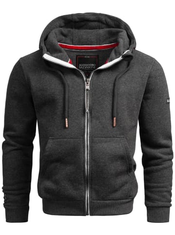 Alessandro Salvarini Jacke Alessandro Salvarini Heeren Sweatjacke AS293 in Dunkelgrau