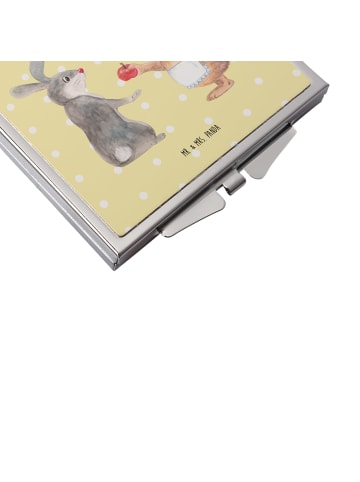 Mr. & Mrs. Panda Handtaschenspiegel quadratisch Hase Igel ohne S... in Gelb Pastell
