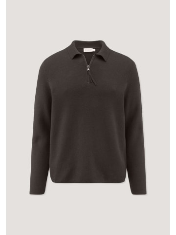 Hessnatur Strick Polo in kakao braun