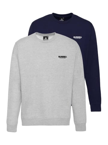 OLDSKULL Multipack Sweatshirt Basic Oldskull Logo in Heather Grey / Navy Blue