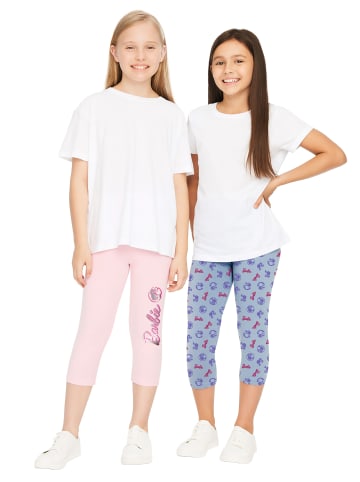 Barbie 2er Pack Barbie Leggings Leggins Hose Mädchenhose Sporthose in blau/rosa