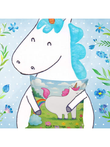 Mr. & Mrs. Panda kissen bedruckt Einhorn Pupsen Design ohne Spruch in Weiß