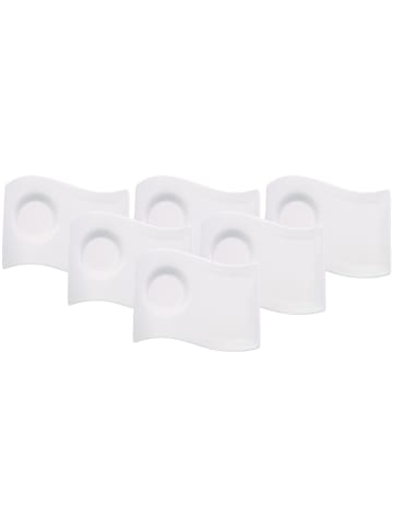 Villeroy & Boch 6er Set Café au Lait Unterteller NewWave Caffè in Weiß 22 x 17 cm in weiß