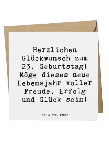 Mr. & Mrs. Panda Grußkarte Spruch 23. Geburtstag mit Spruch in Weiß