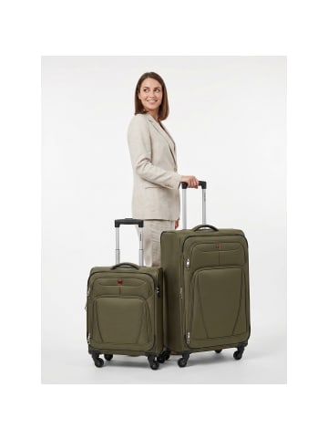 Wenger Beaumont 4-Rollen Kofferset S+L mit Dehnfalte in olive