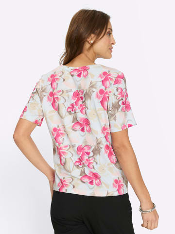 WITT WEIDEN Rundhalsshirt in ecru-fuchsia-bedruckt