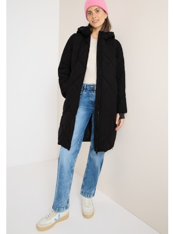 Cecil Ripstop Quilted Coat in Black
