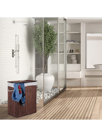 relaxdays Wäschekorb in Dunkelbraun - (B)40 x (H)60 x (T)30 cm