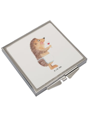 Mr. & Mrs. Panda Schminkspiegel Igel Wein ohne Spruch in Weiß