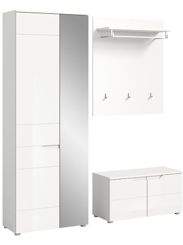 ebuy24 Garderobenmöbel Solero Weiß 163 x 37 cm