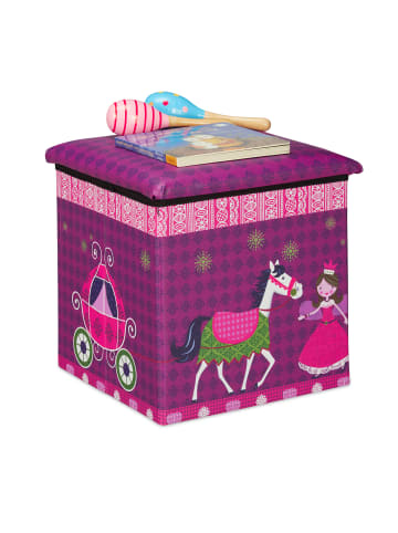 relaxdays Sitzhocker Prinzessin in Lila - (B)31 x (H)31 x (T)31 cm