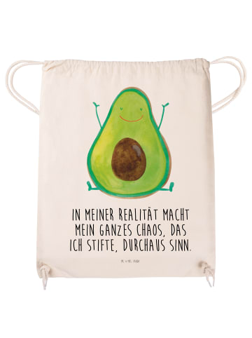 Mr. & Mrs. Panda Sportbeutel Avocado Glücklich mit Spruch in Creme